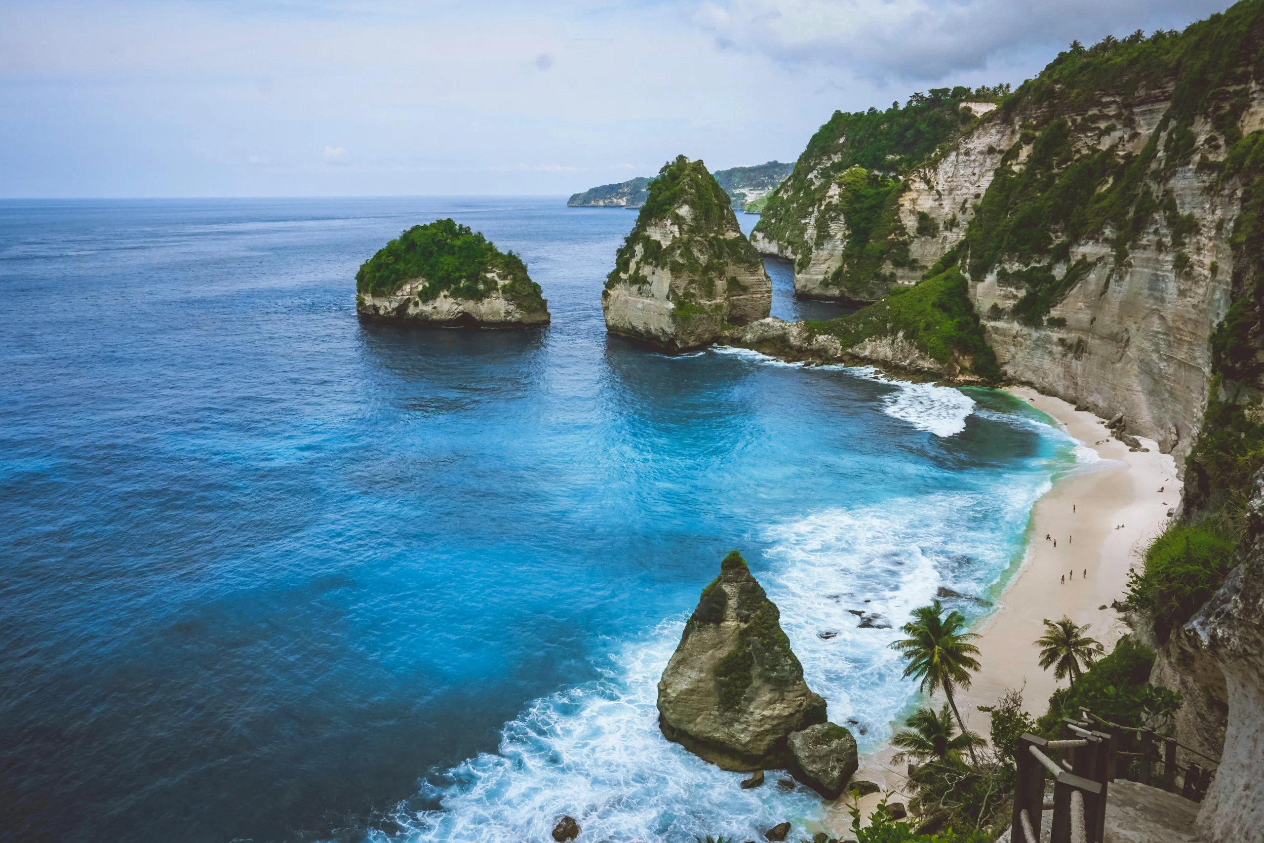 Diamond Beach cliff and white sand Nusa Penida Bali